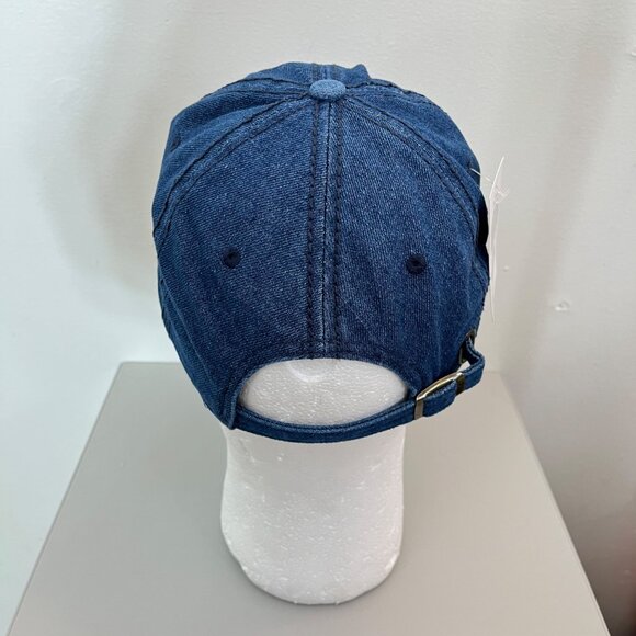 Distressed Blue Denim Cap With "Hi" Embroidery & Hawaii Map Design Adjustable St - Picture 3 of 5